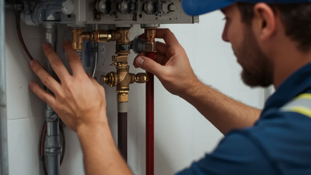 tankless vs tank water heater maintenance close up